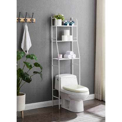 Elegant Three-Tier Bathroom Storage Rack - White