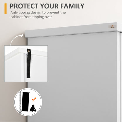 Freestanding White Farmhouse Kitchen Pantry Cabinet with Adjustable Shelves and Barn Doors