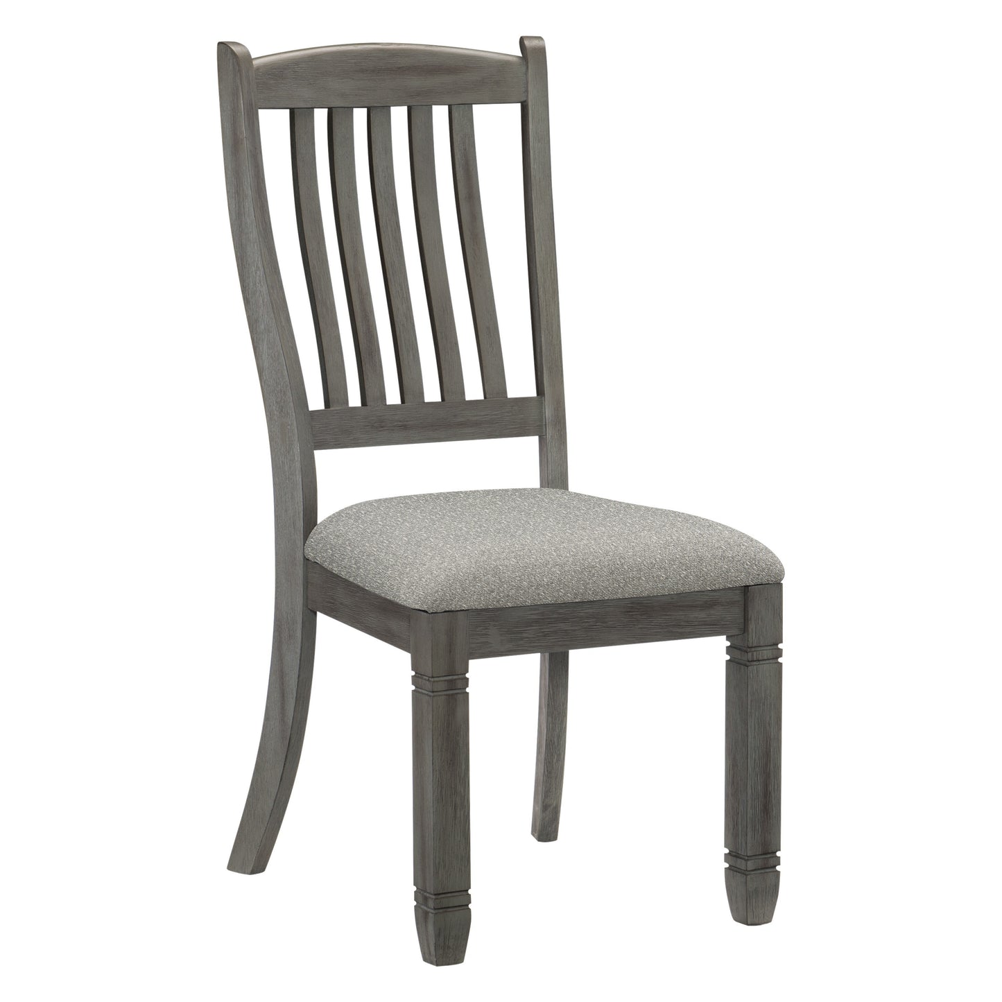 Dining Height Side Chairs Set of 2, Wood Frame, Textured Upholstery, 40in H Antique Gray