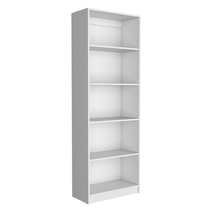 Modern White 3-Piece Bookcase Set with Ample Shelving for Living Room and Office