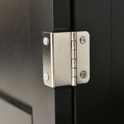 Versatile Kitchen Island Cart with Locking Wheels, Solid Wood Top, Ample Storage and Spice Rack (Black)