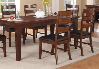 Solid Wood Dining Chairs, Set of 2, Ladder Back, Cushioned Seats, 19x23x40 in, Antique Walnut Finish