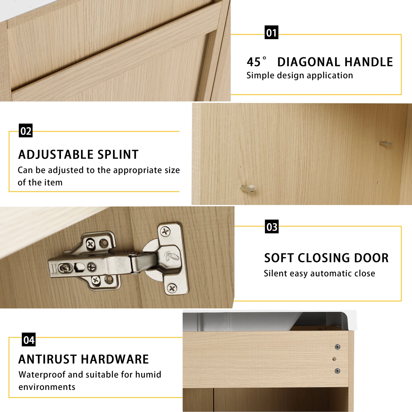 60-Inch Modern Freestanding Bathroom Vanity with Double Resin Sink & Soft-Close Doors