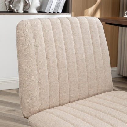 Ergonomic Beige Fabric Swivel Office Chair