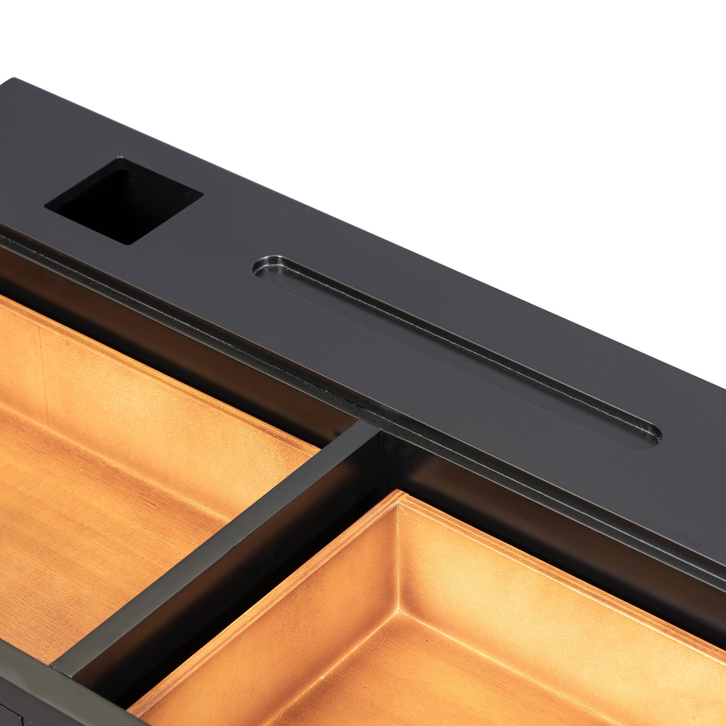 47-Inch Floating Shelf with Drawer — Wall-Mounted Vanity Desk for Bedroom/Bath Salon Table Black & Gold