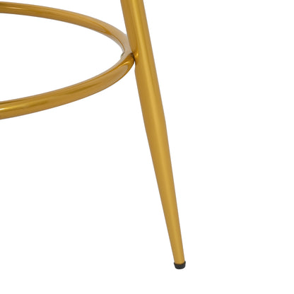 Swivel Counter Height Bar Stools Set of 2 Blue Gold Legs