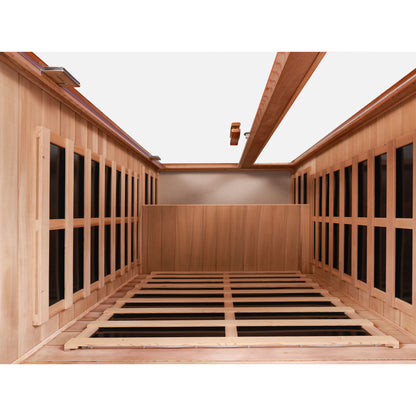 Two-Person Far-Infrared Outdoor Sauna, Solid Wood, Outdoor Spa Cabin, 57.9x40.5x81.1 in, Natural