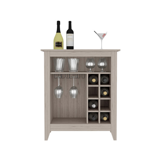 Wine Storage Cabinet With Open Shelf And Cubbies Light Gray