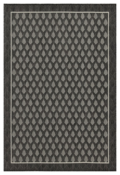 Indoor/Outdoor Area Rug, Flatweave, 2 ft 7 in x 7 ft 3 in, PP Yarn, Durable Easy-Clean Anthracite