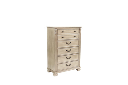Elegant Antique Silver 5-Drawer Chest for Timeless Bedroom Storage