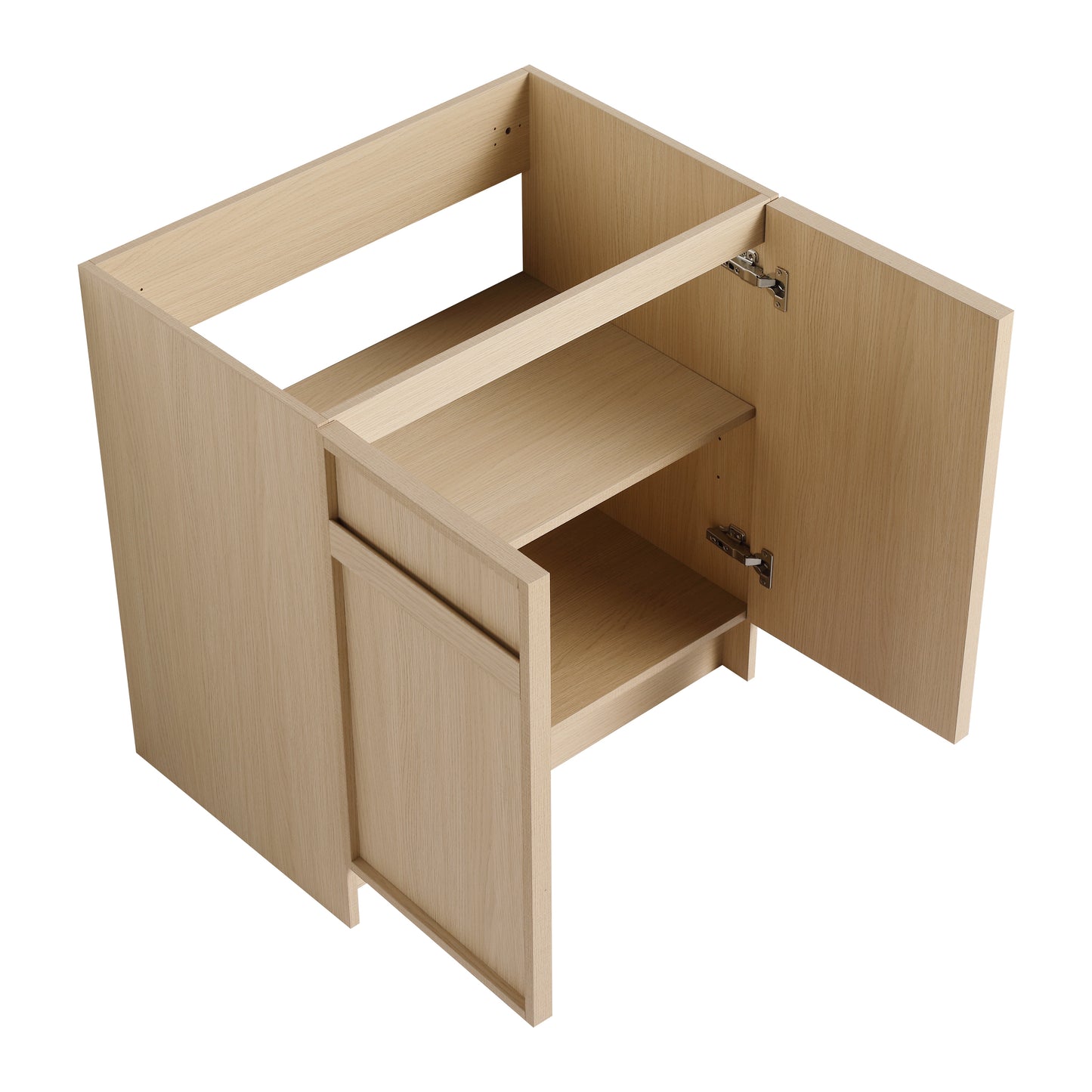 30-Inch Modern Freestanding Bathroom Vanity with Soft-Close Doors and Integrated Resin Sink