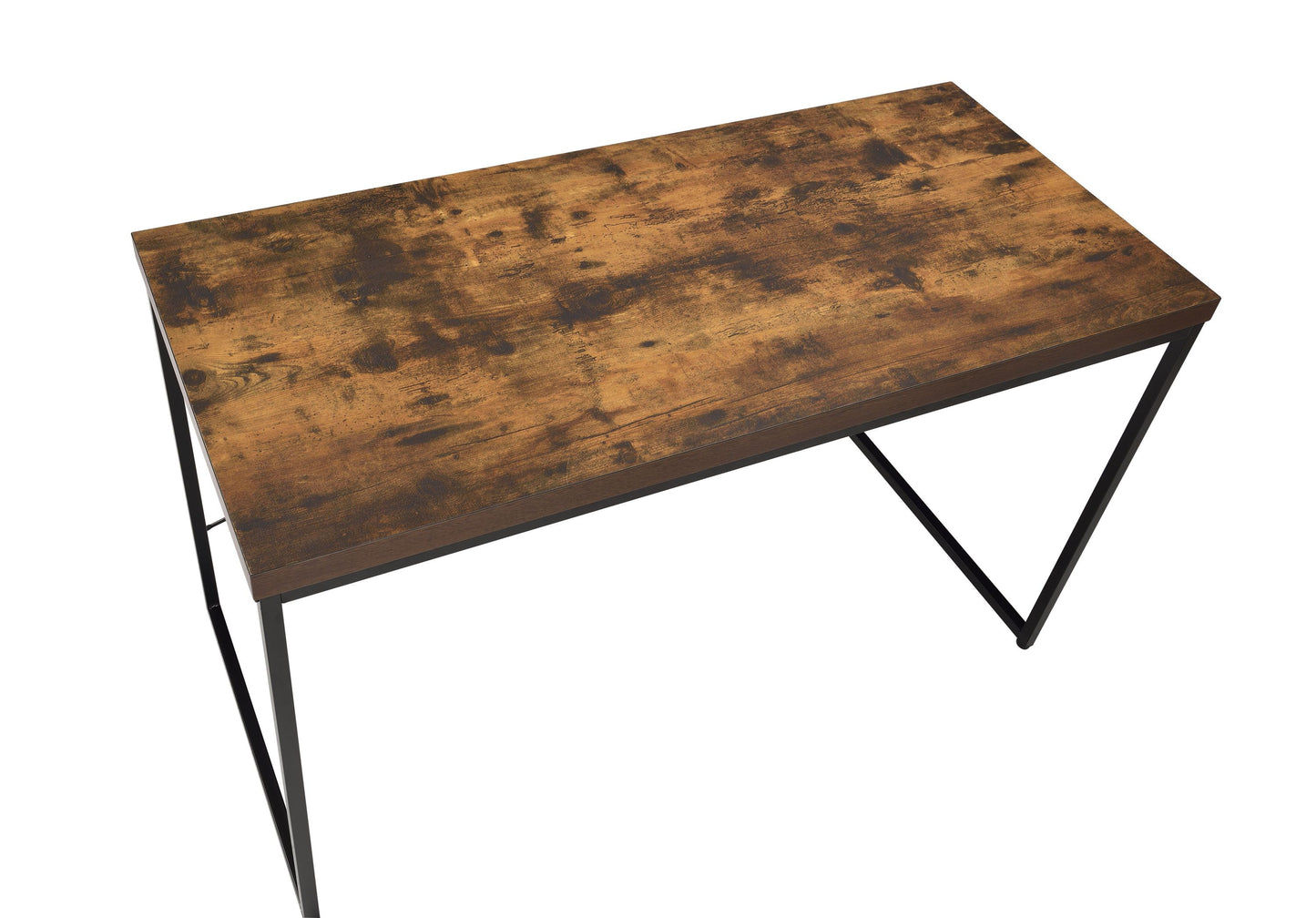 Rustic Oak and Black Industrial Writing Desk