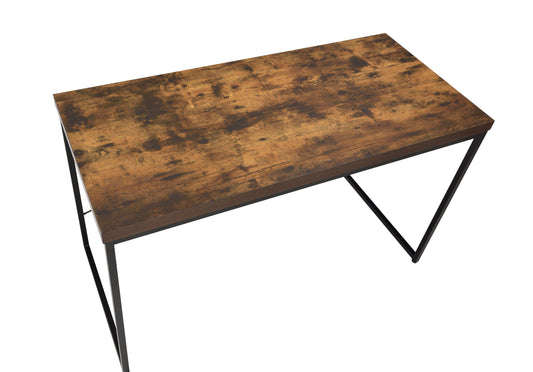 Rustic Oak and Black Industrial Writing Desk