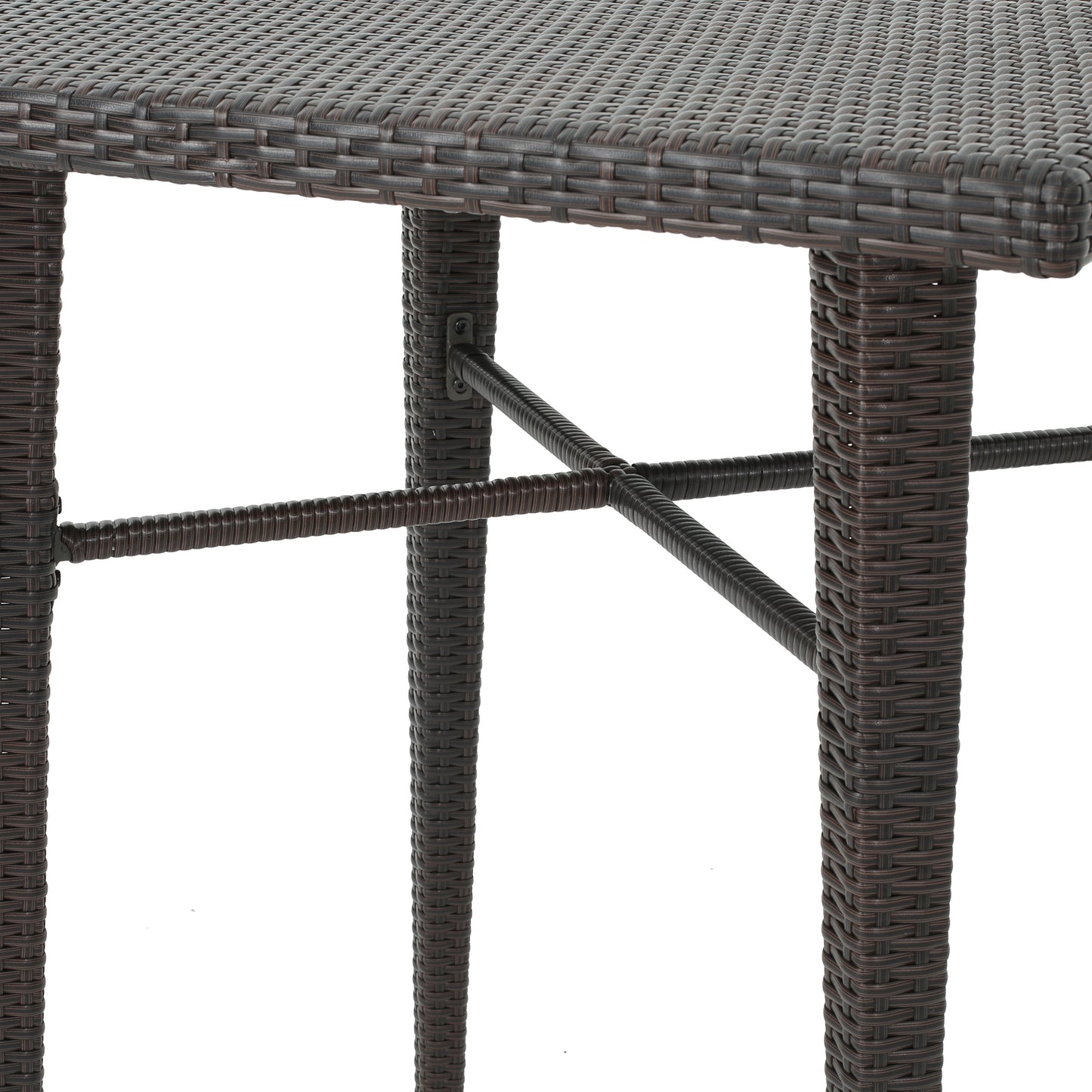 32-Inch Square Wicker Bar Table, Rattan Outdoor Patio Counter Height Table, 41-Inch Tall, 34.9 Lbs Brown