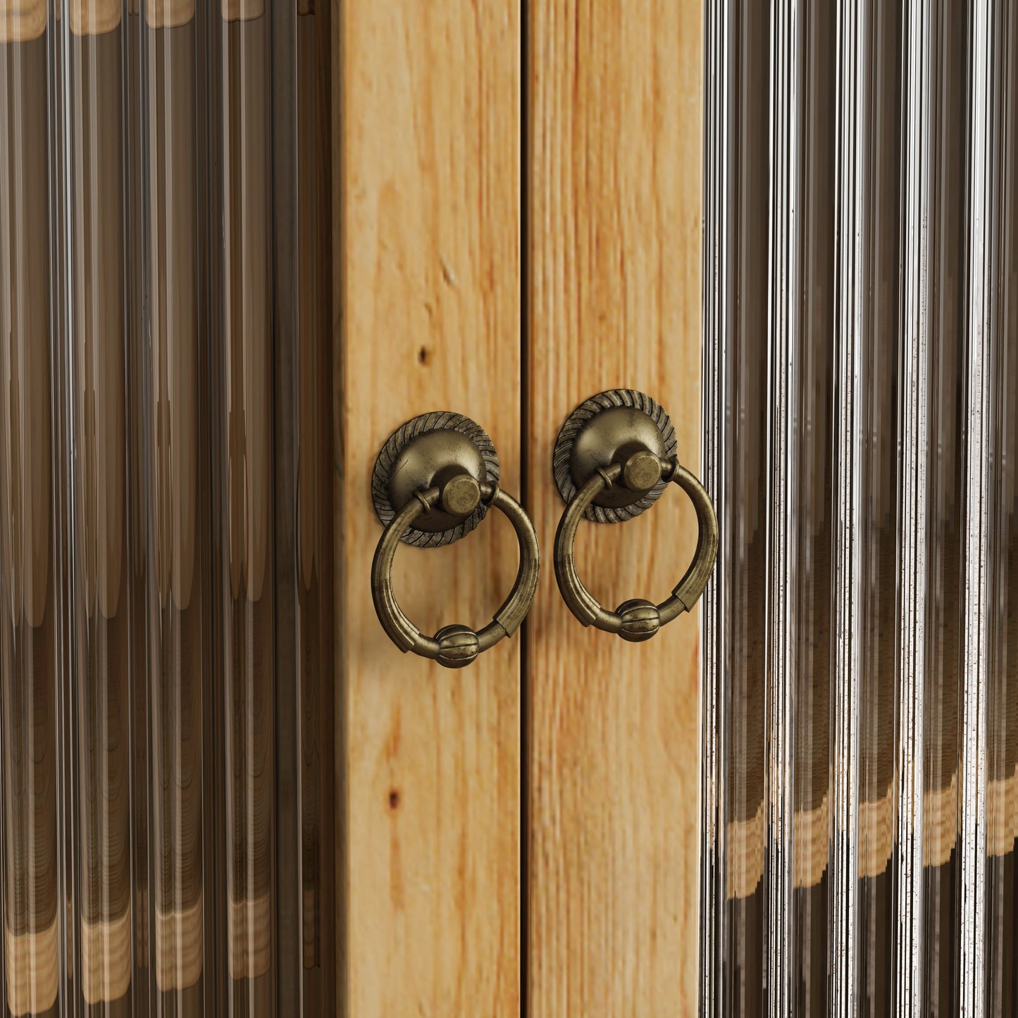 Vintage 24.8'' Wall-Mounted Double Door Cabinet with Three-Tier Storage and Towel Rack for Bathroom, Kitchen, and Dining Room - Natural Wood Finish