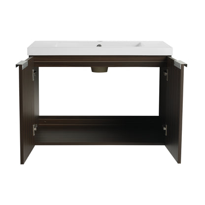 30-Inch Wall-Mounted Modern Bathroom Vanity with Eco-Friendly Resin Sink and Soft-Close Doors