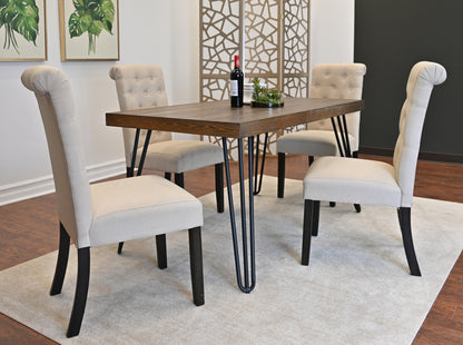 Mid Century Hairpin Dining Set 4 Chairs Five Color Options