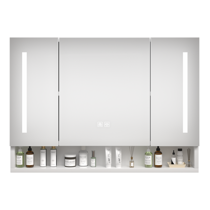 Modern 39x28 inches bathroom cabinets, medicine cabinets with mirrors and LED lights, bathroom storage cabinet with multilevel storage compartments