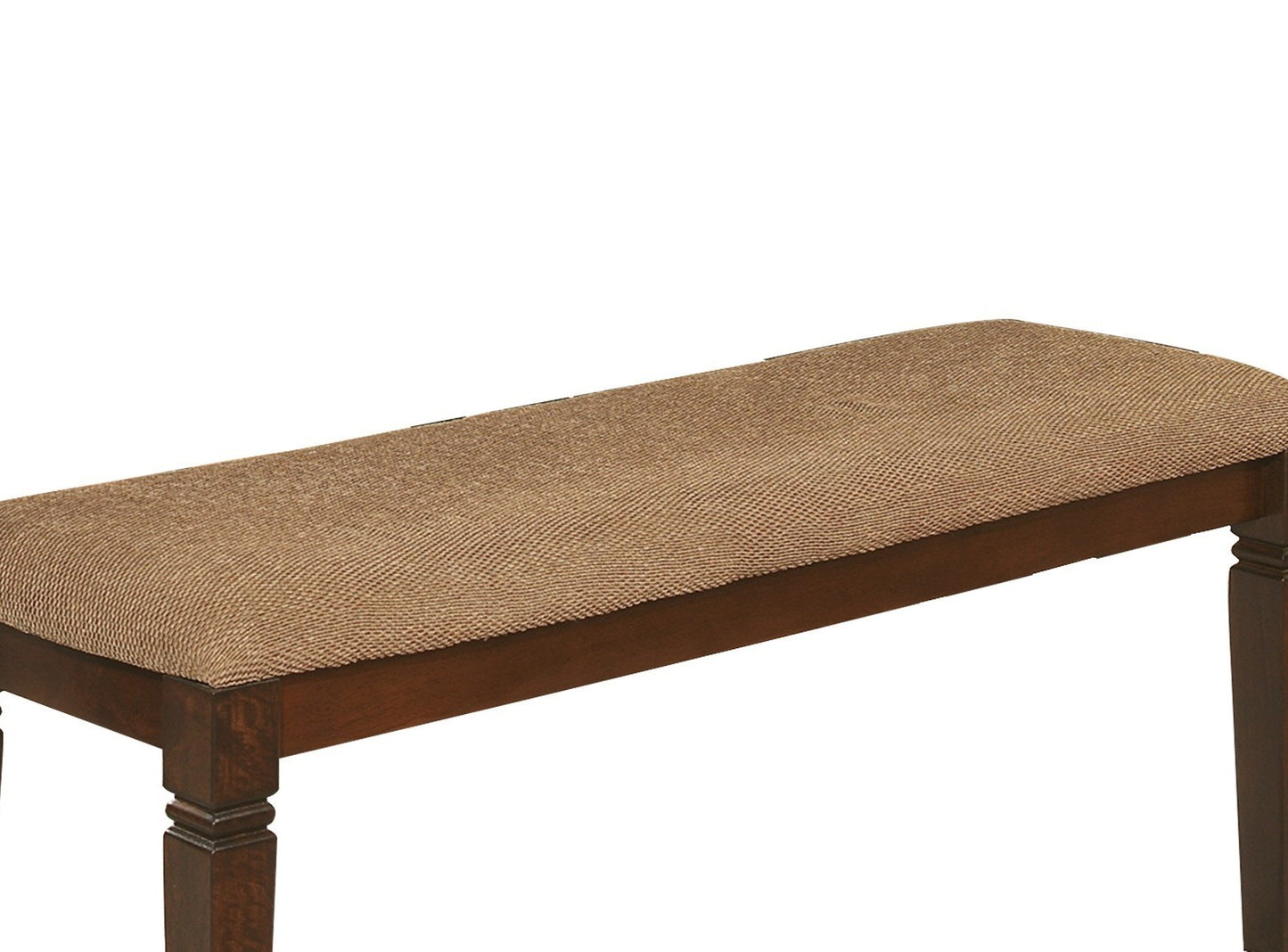 Transitional Dining Bench with Wood Frame, Fabric Upholstered Seat, 47.75in Length, Espresso Finish