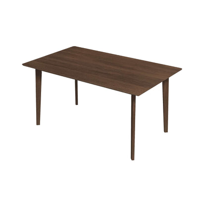 Solid Wood Dining Table Mid Century Modern Brown Finish