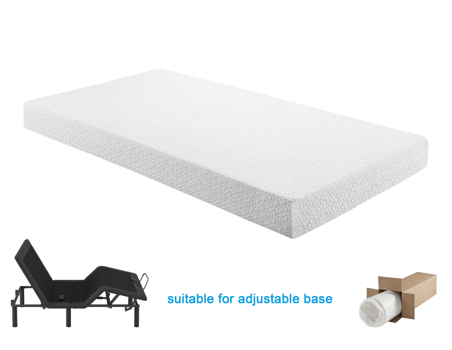 8-Inch Twin Gel Memory Foam Mattress - Firm Support, Eco-Friendly, Easy Setup in a Box