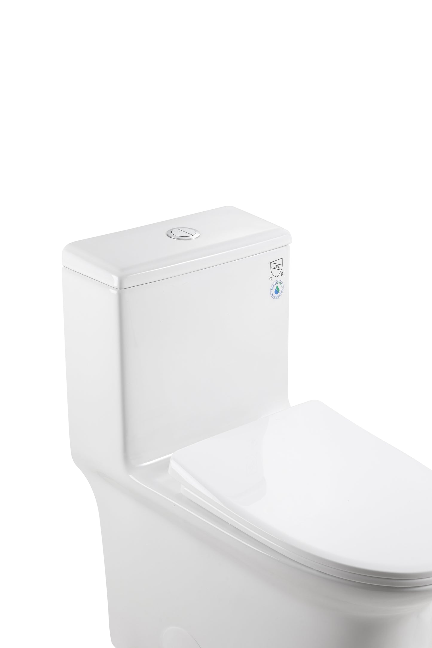 Elongated Comfort Height One-Piece Toilet with Quiet Dual-Flush System, CUPC & WaterSense Certified, White Ceramic, Soft Close Seat