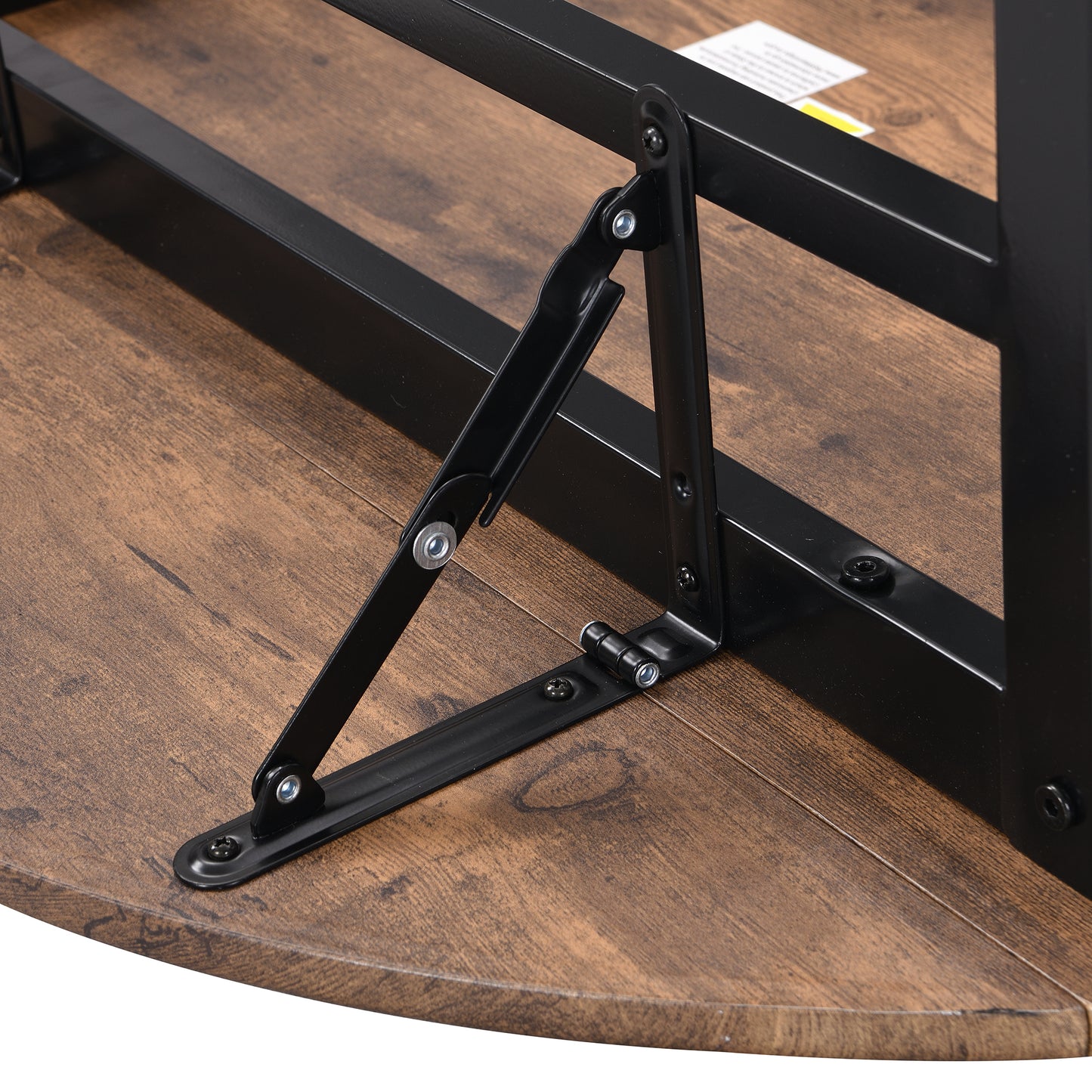 TOPMAX Modern 3-Piece Round Dining Table Set with Drop Leaf and 2 Chairs for Small Places,Black Frame+Rustic Brown Finish