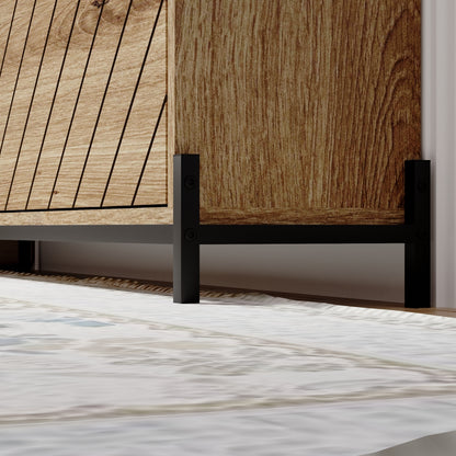 Modern Rustic Shoe Storage Cabinet with Flip Drawers