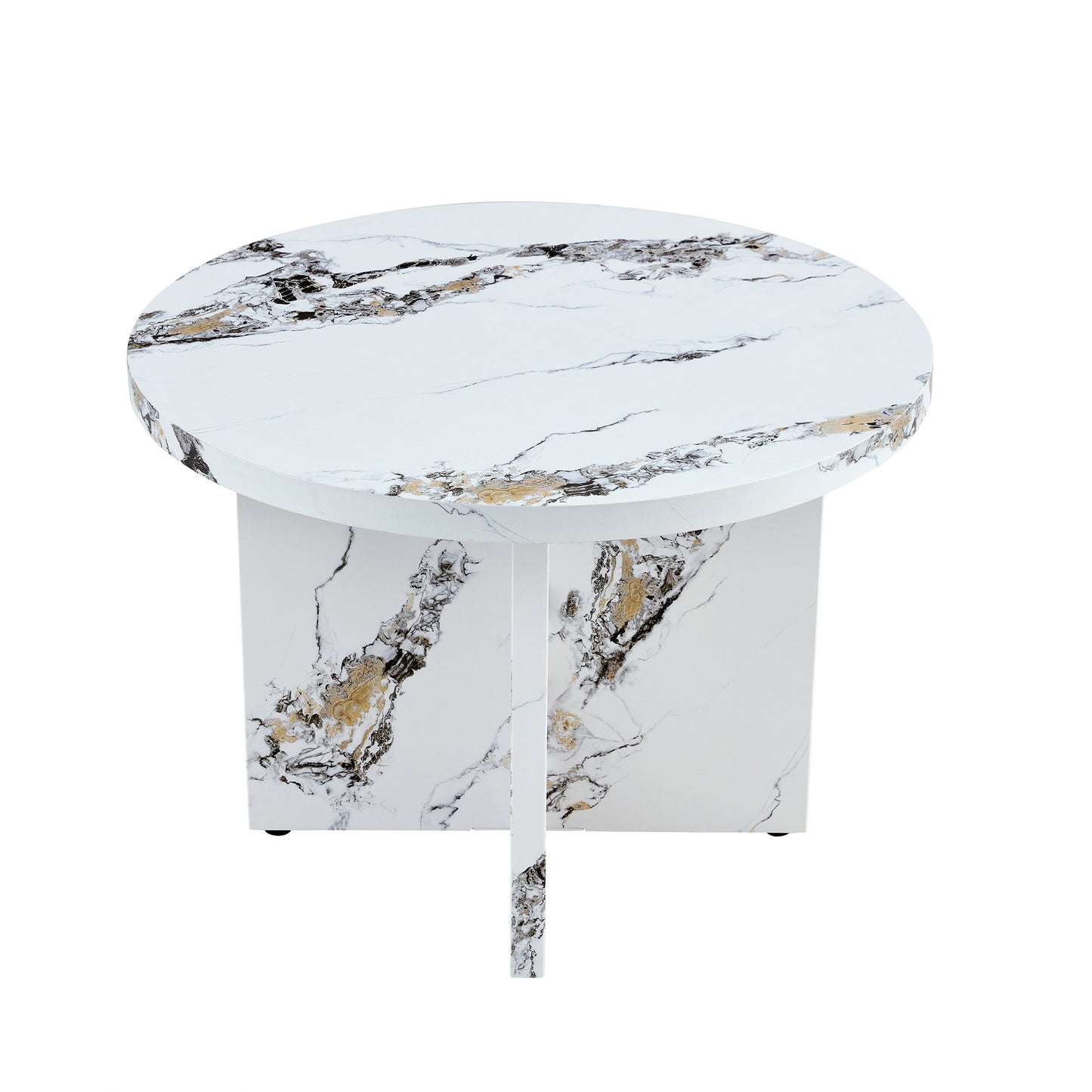 Round Dining Table 42Inch For Four To Six Modern MDF White