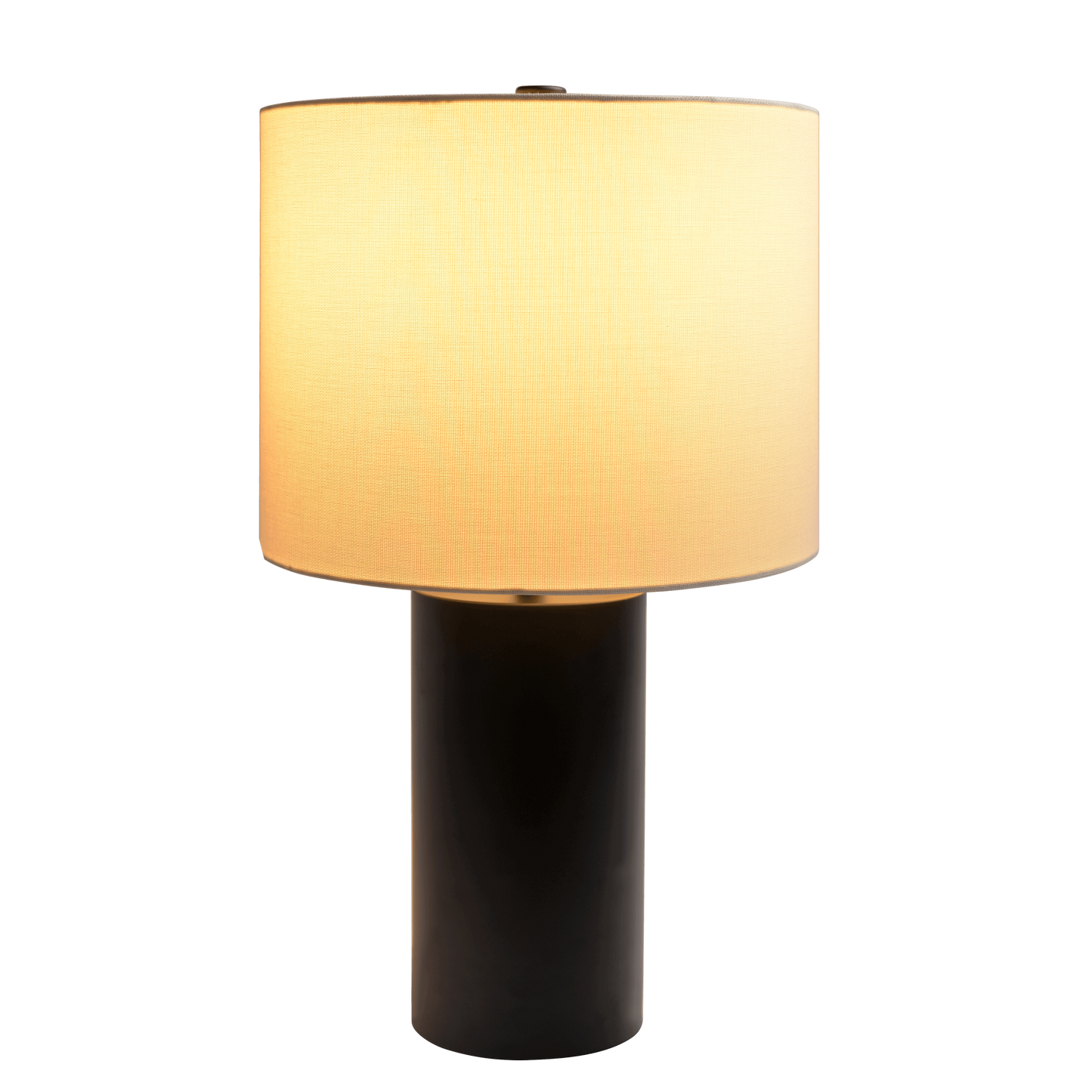 Table Lamp with On/Off Switch, Block Base, 11 in high, 19 in wide, living room or bedroom, Black