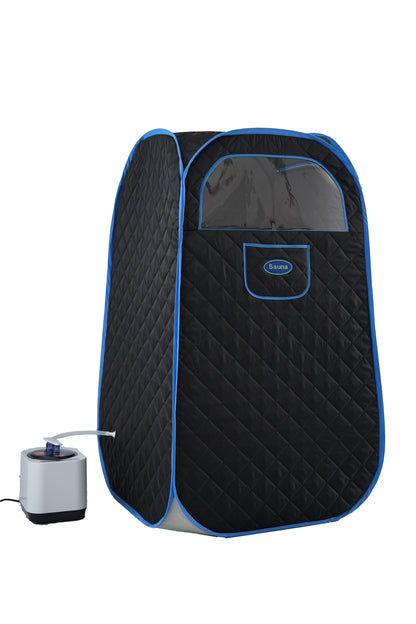 Portable Folding Steam Sauna Tent 1000W Generator, 2.2L Tank, 9-Heat Levels, 1-Min Setup, Home Spa, Black