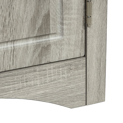 Stylish Oak Triangle Corner Storage Cabinet with Adjustable Shelves for Home and Kitchen Use