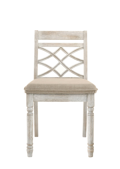 Havanna Set of 2 Off White 19" Wide Contemporary Fabric Chair with Cushion