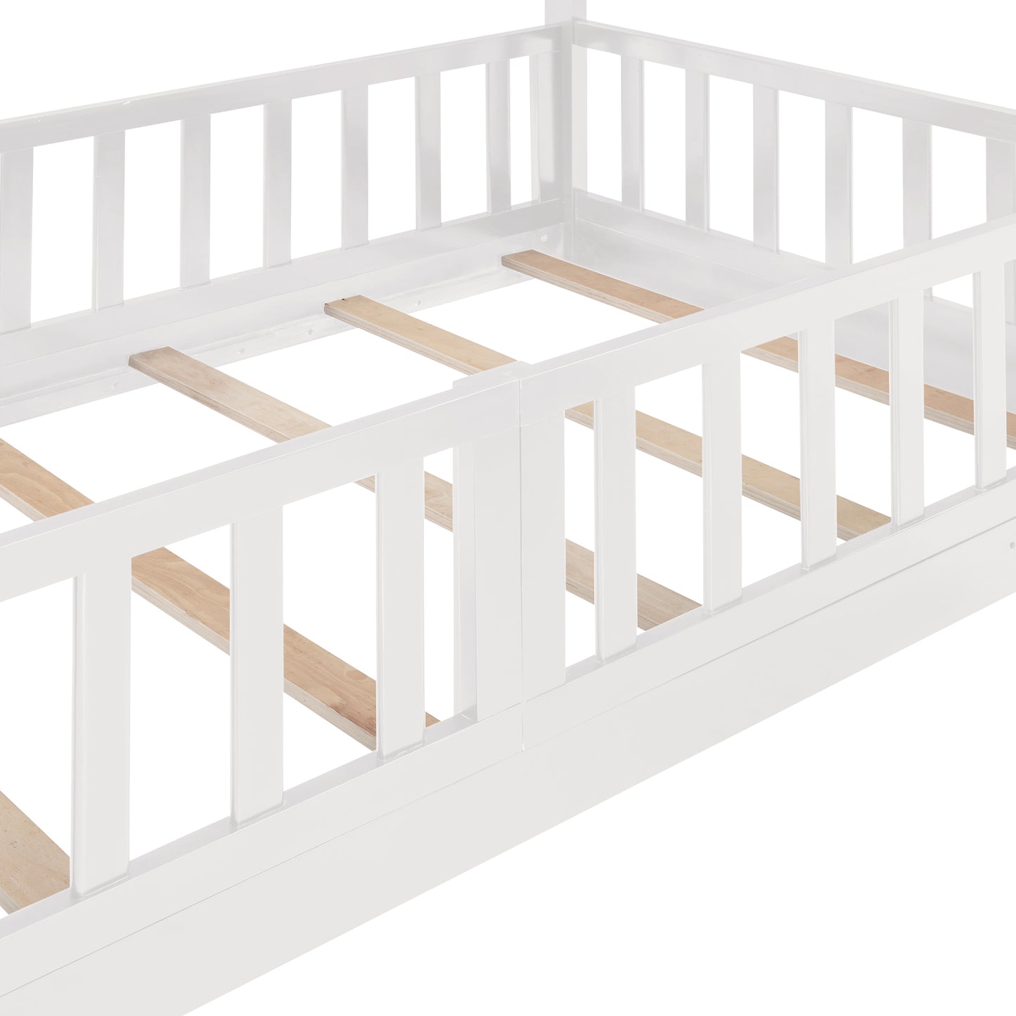 Stylish Twin Over Twin Bunk Bed with Fun Slide and Versatile Ladder in White