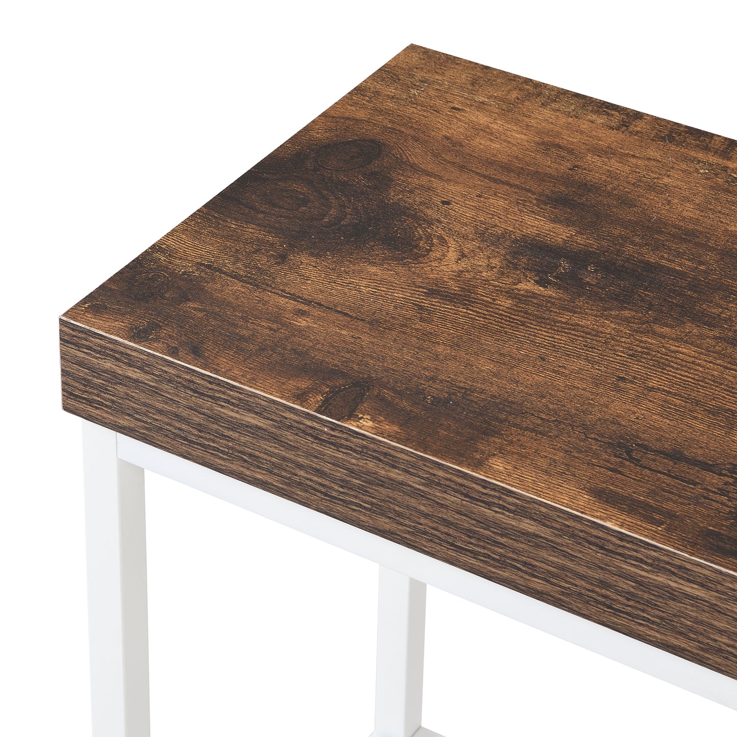 Rustic White Farmhouse Kitchen Island Set with Drop Leaf, 2 Stools, and Ample Storage