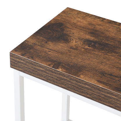 Rustic White Farmhouse Kitchen Island Set with Drop Leaf, 2 Stools, and Ample Storage