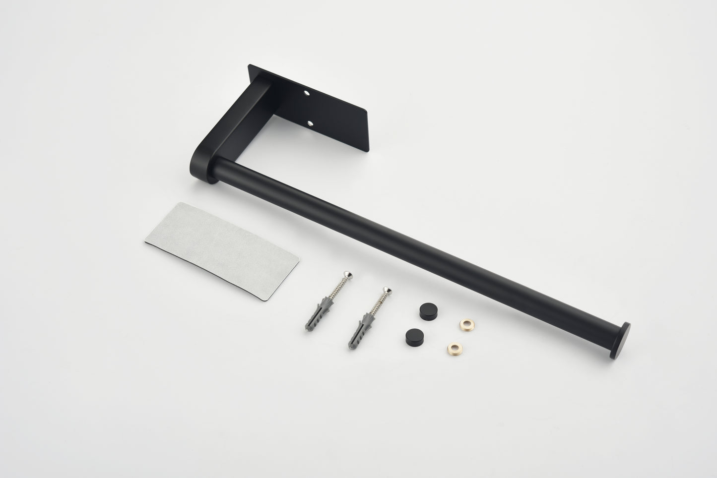 2 Pack Paper Towel Holder Wall Mount, Black Paper Towel Holder Under Cabinet, Self Adhesive Paper Towel Holders, Kitchen Towel Holder for Kitchen Organization and Storage (12inch, 2 Pack)