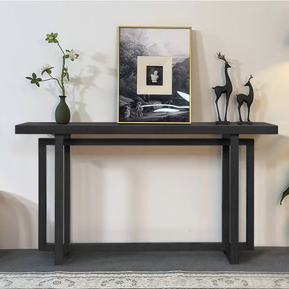 59-Inch Narrow MDF Console Table for Entryway, Hallway, and Living Room — Space-Saving Slim Design Black