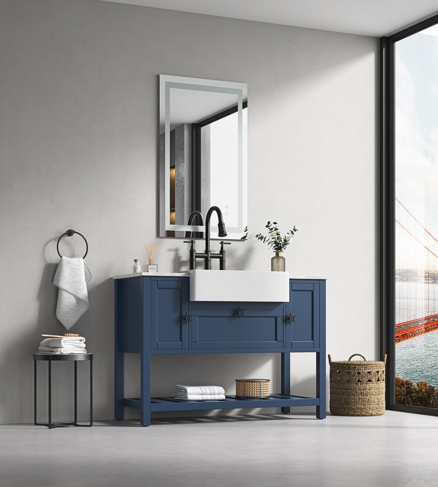 Dimmable 36" x 24" LED Vanity Mirror with Anti-Fog, Smart Touch Controls, and Adjustable Color Temperature