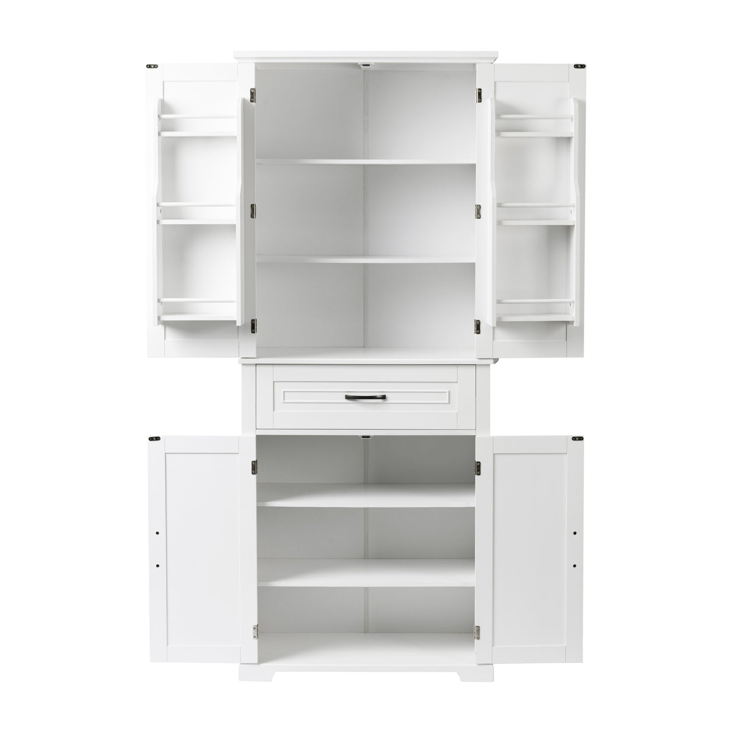 Tall White Bathroom Storage Cabinet with Adjustable Shelf and Drawer, Versatile Multi-Functional Organizer