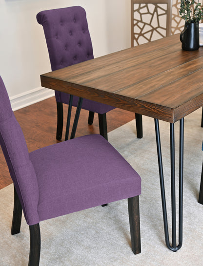 Hairpin Dining Table With Four Chairs Set Color Options