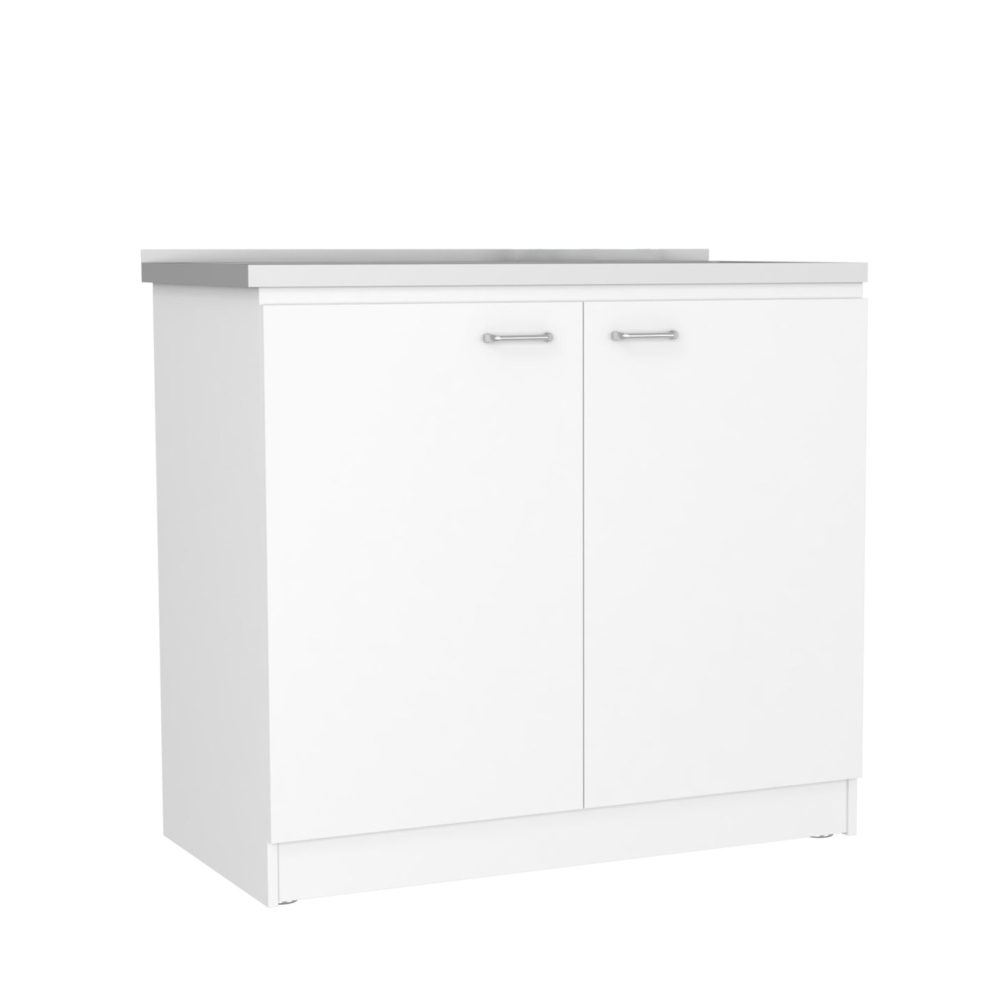 Versatile White Kitchen Utility Sink Cabinet with Storage