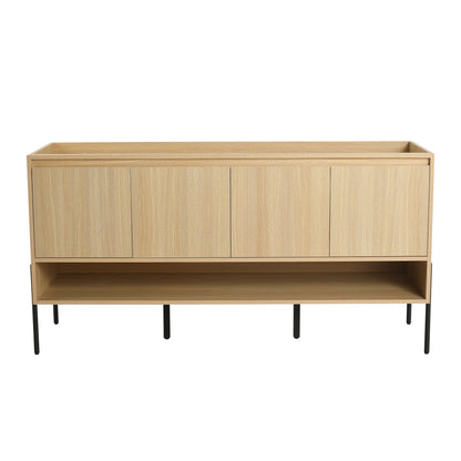 60-Inch Modern Freestanding Bathroom Vanity with 4 Soft-Close Doors - Sink Not Included