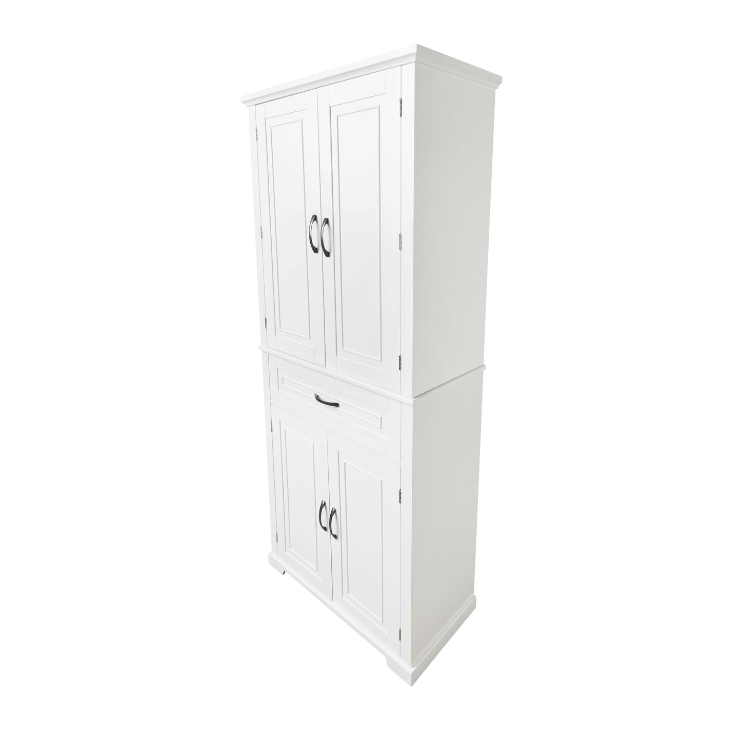 Tall White Bathroom Storage Cabinet with Adjustable Shelf and Drawer, Versatile Multi-Functional Organizer