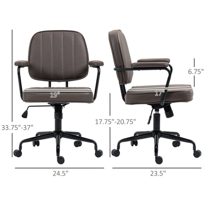 Vinsetto Ergonomic Microfiber Desk Chair with Adjustable Height and Tilt, Light Brown