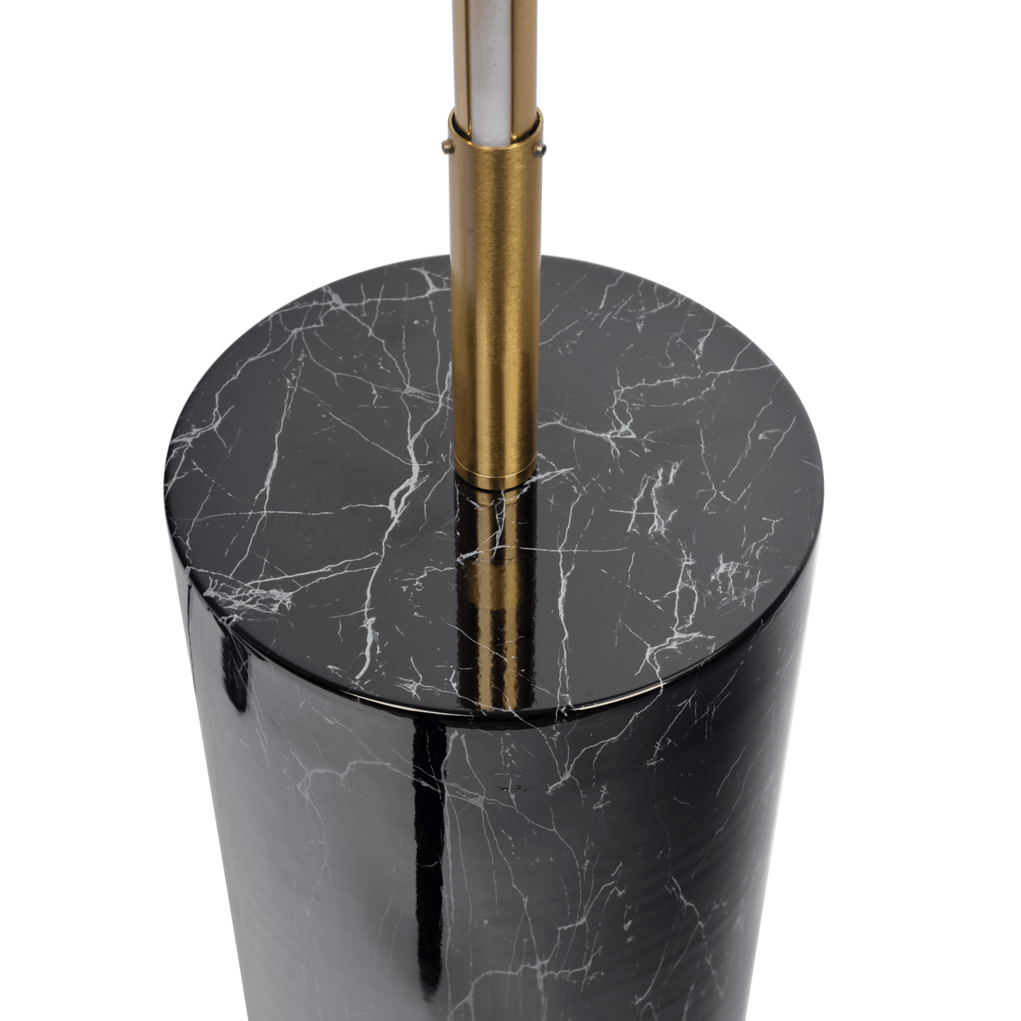64-Inch LED Floor Lamp with On/Off Switch, Faux Marble Base, Modern Living Room Lighting, Brassed Gold
