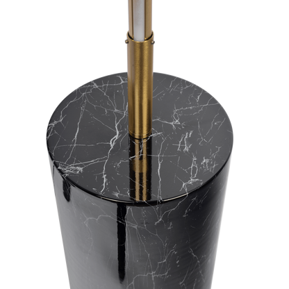 64-Inch LED Floor Lamp with On/Off Switch, Faux Marble Base, Modern Living Room Lighting, Brassed Gold