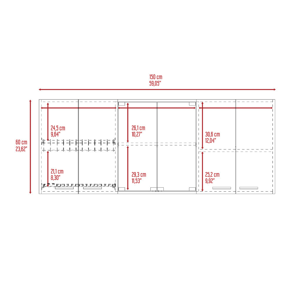 Elegant White and Walnut 2-Piece Kitchen Set with Island and Glass-Front Wall Cabinet