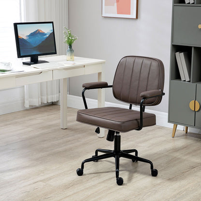 Vinsetto Ergonomic Microfiber Desk Chair with Adjustable Height and Tilt, Light Brown