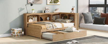 Twin Size Wooden Daybed with Trundle, Built-in Storage, and USB Charging Ports